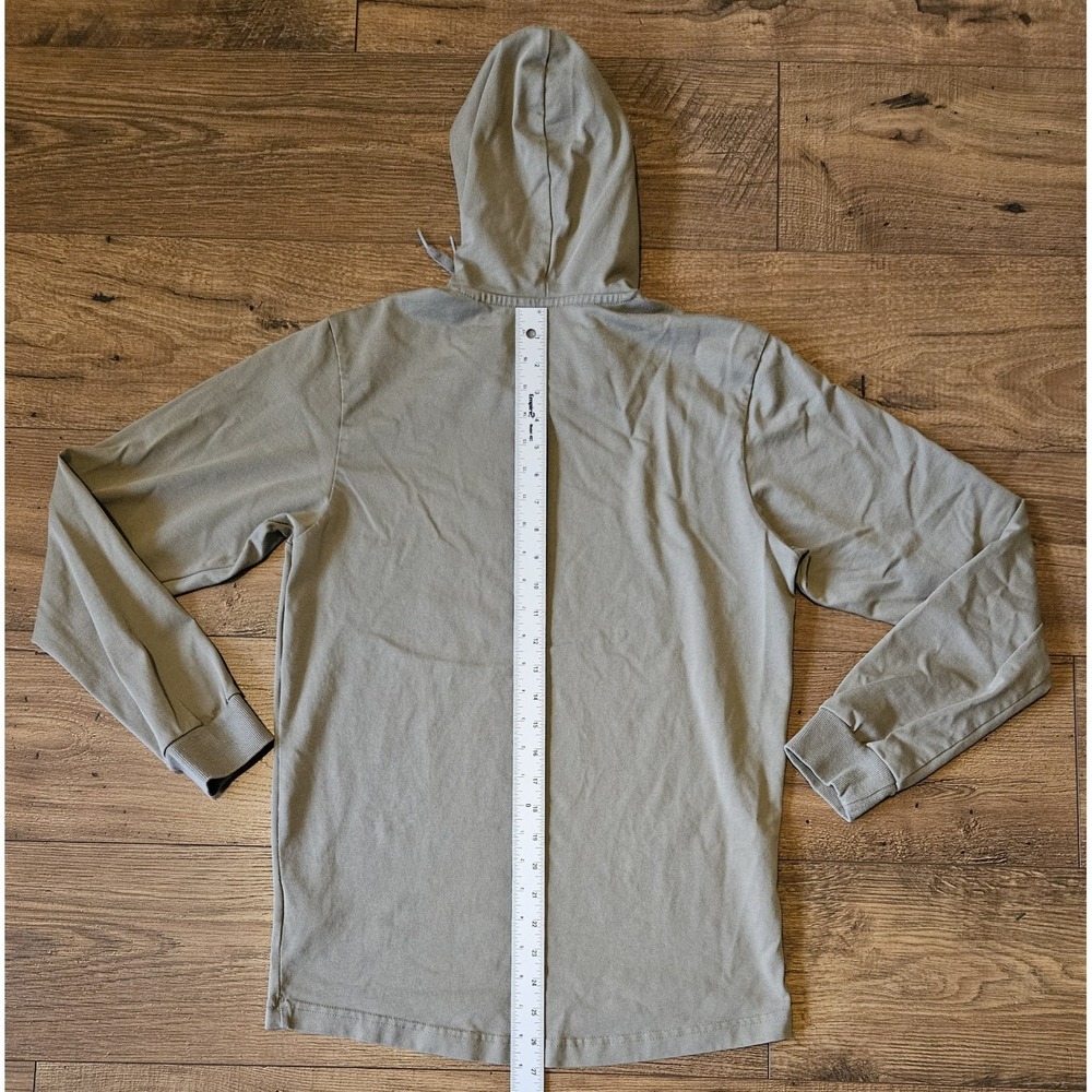 Adidas Sweatshirt Adult Size Small Tan Logo Pullover Hoodie Lightweight - Picture 5 of 8
